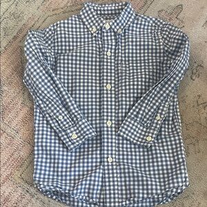 Gap Kids blue and white checkered button down size 4-5